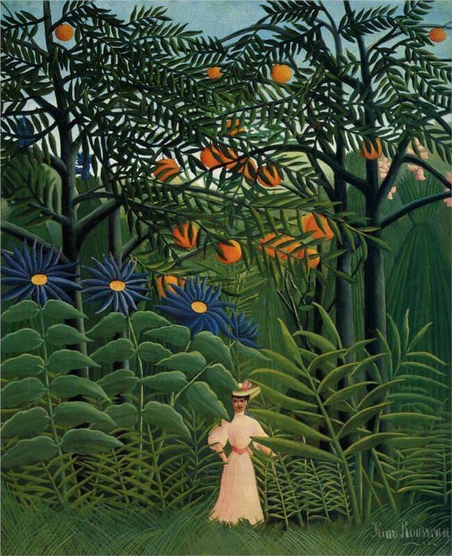 Woman Walking in an Exotic Forest, 1905 by Henri Rousseau