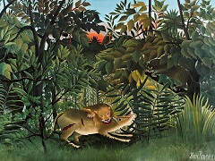 The Hungry Lion Throws itself on an Antelope by Henri Rousseau